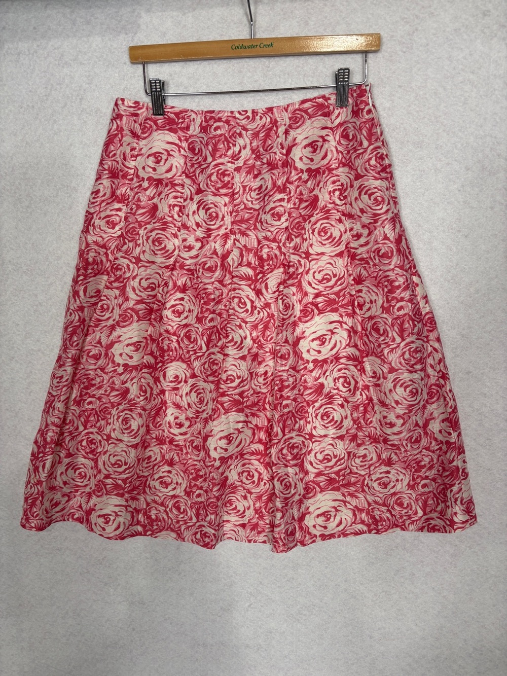 Harold’s Floral A-Line Skirt in Pink and Cream